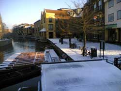 Cambridge Quayside with a dusting of snow