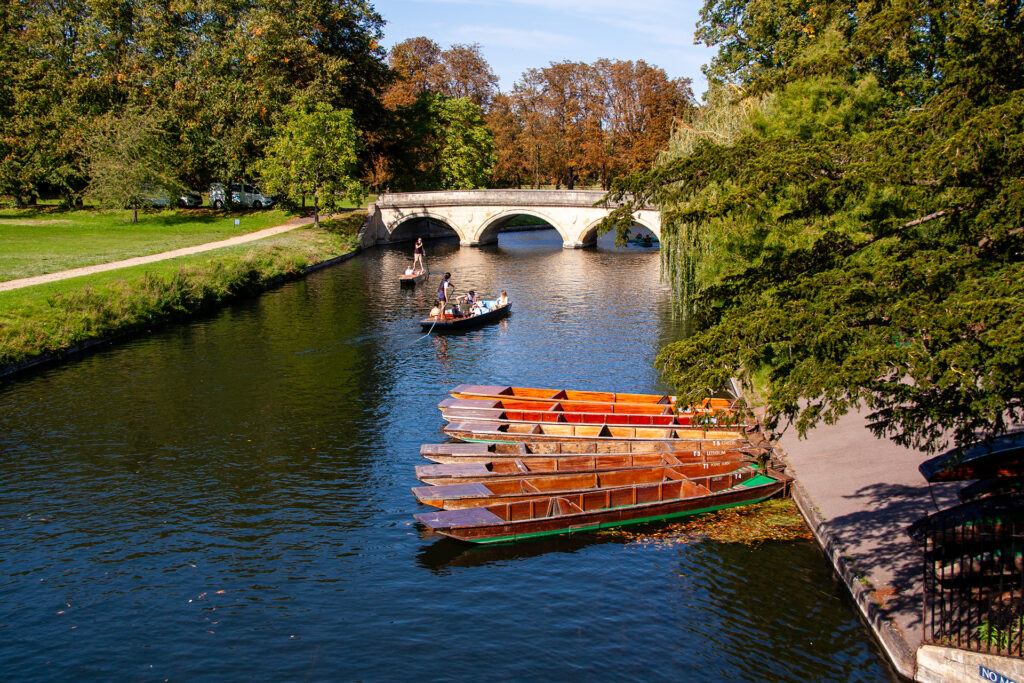 Punts at Trinity college Cambridge